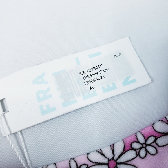 *Last Chance* NWT Frankie's Bikinis Pink Daisy Terry Swimsuit Top + Bottom XL - Picture 7 of 16